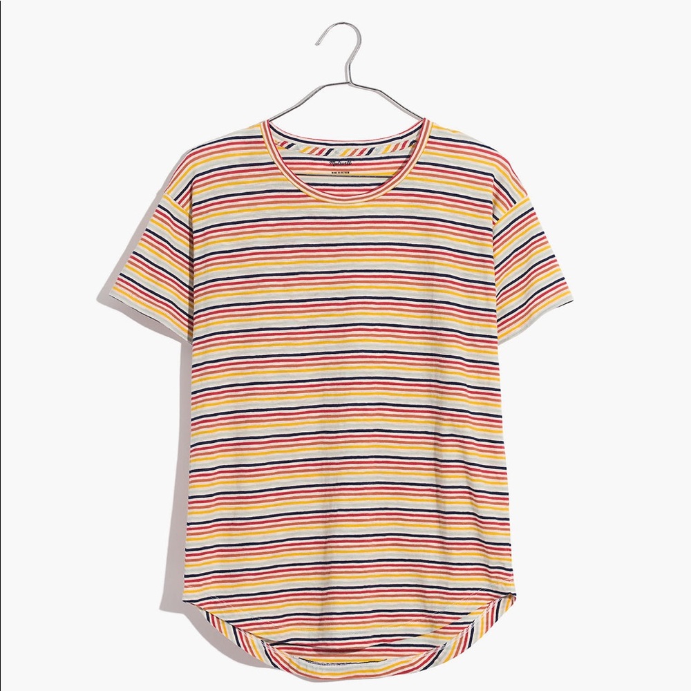 MADEWELL Whisper Cotton Crewneck Tee Rainbow XS